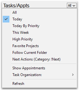 Tasks/Appts Filter