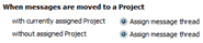 Assign project when messages are moved