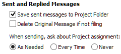 Save sent messages to project folders
