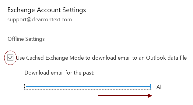 Cached Exchange Configuration