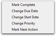 Right click to act on tasks